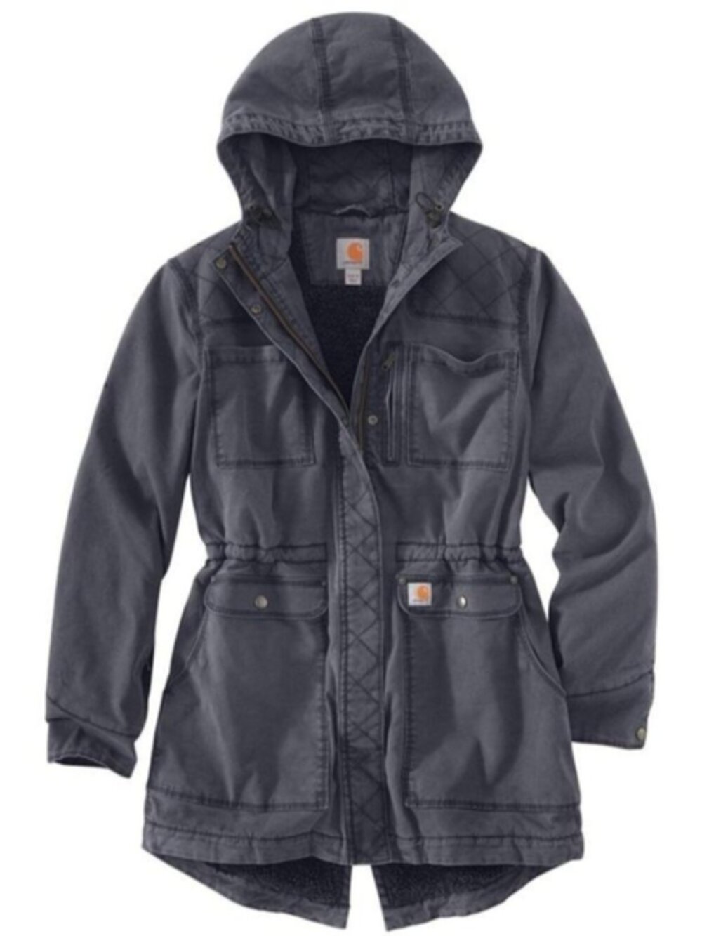 Carhartt women's Crawford Defender hooded utility jacket sherpa medium 8/10 grey
